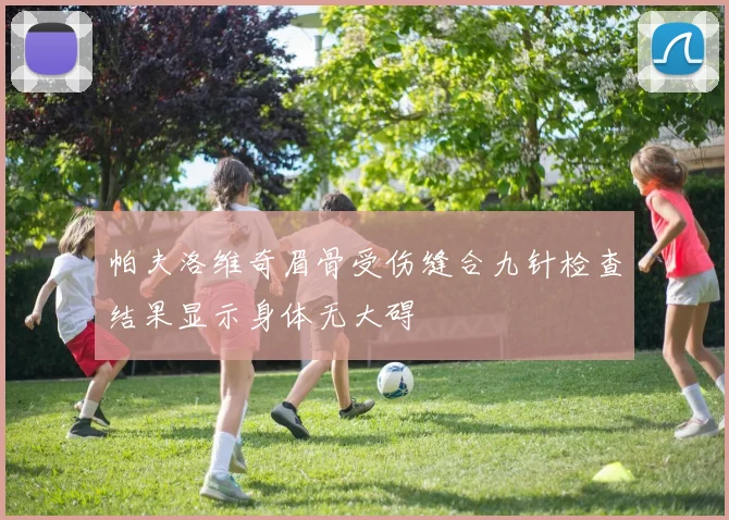 帕夫洛维奇眉骨受伤缝合九针检查结果显示身体无大碍